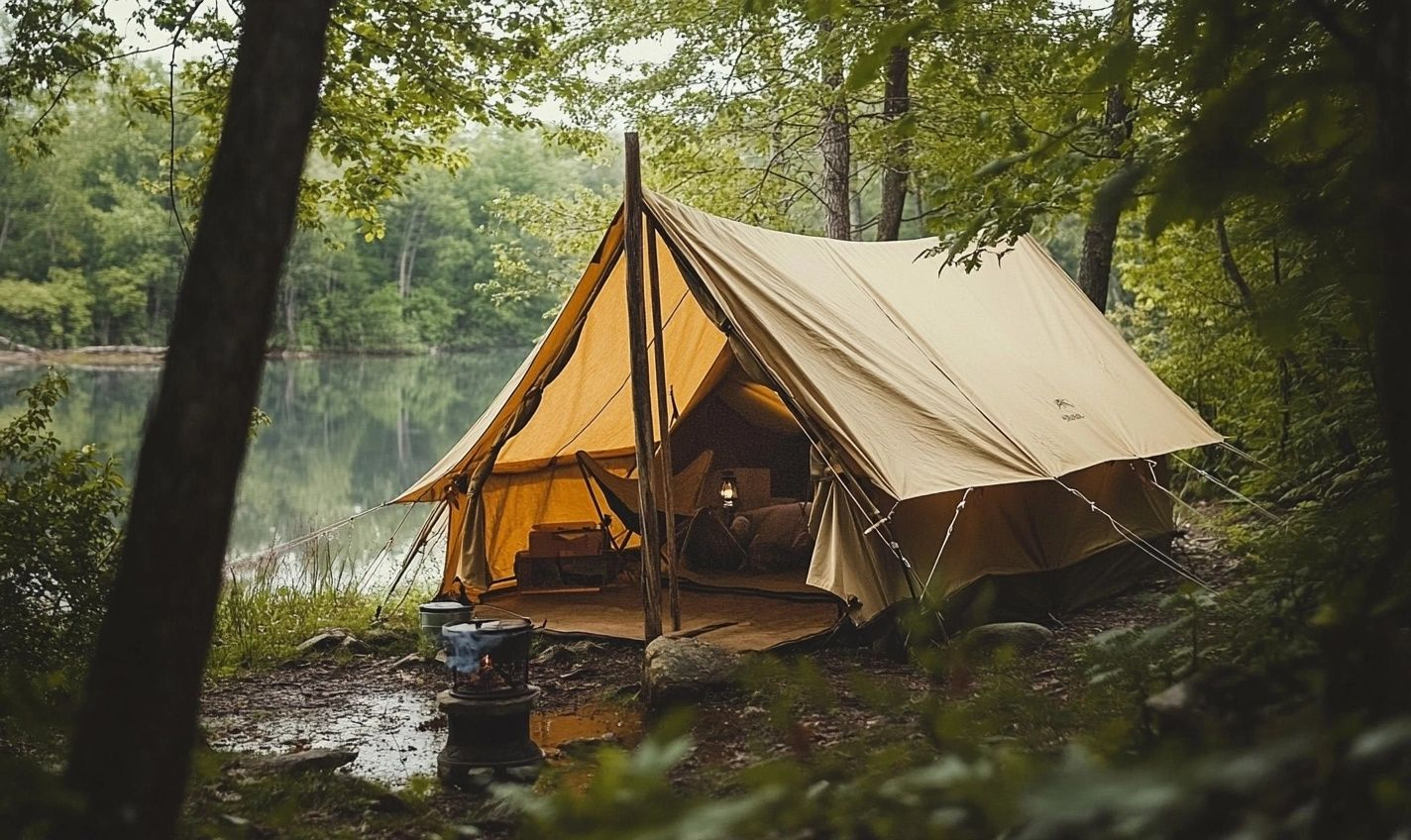 1. Upcycle Old Tarps into a Custom Tent Vestibule